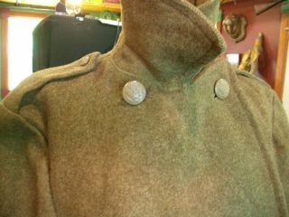 WWII AAF WOOL Olive Drab Heavy Wool Coat 40R Sergeant & Sixth Patch Eagle Button 2