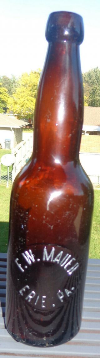 F W Mauer Erie Pa Blob Top Bottle 1897