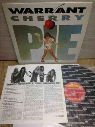 Warrant - Cherry Pie 1990 Korea Lp Vinyl Insert No Barcode Motley Creu Poison
