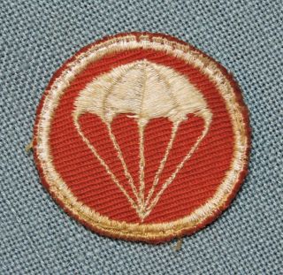 Wwii U.  S Army Airborne Overseas Cap Paratrooper Patch - Red