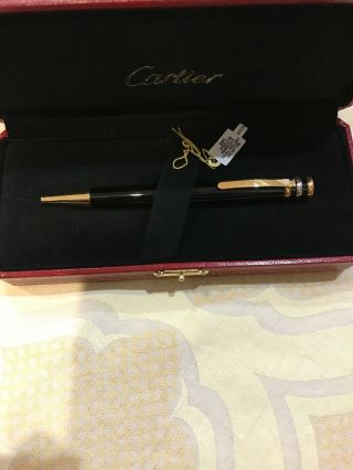 Cartier Rollerball Pen Black Composite Gold