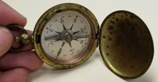 Ww2 Us Corps Of Engineers Brass Pocket Compass U.  S.  C.  E.  Usce