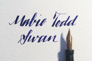 Mabie Todd Swan,  Superflex Nib,  Gold Overlay With Ring Top