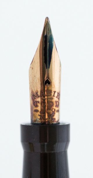 Mabie Todd Swan,  SUPERFLEX nib,  Gold Overlay with Ring Top 3