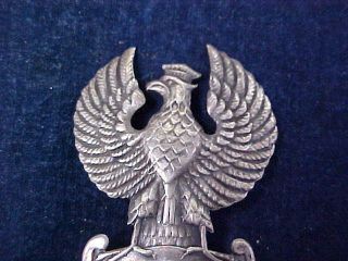 Polish Poland White Metal Officers Eagle Cap Badge 1918 2