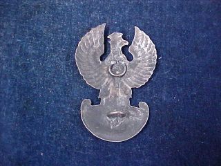 Polish Poland White Metal Officers Eagle Cap Badge 1918 3