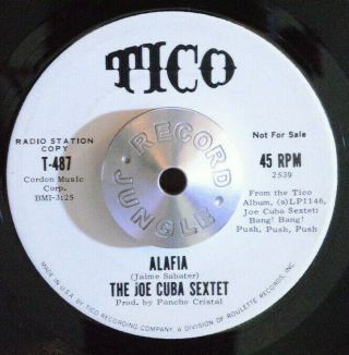 Guaguanco Salsa 45 - The Joe Cuba Sextet - Alafia /triste Soul Promo M - Hear