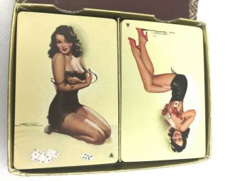 3 Decks of Vintage Nudes Pin - Up Girls Risque Erotic Playing Cards - US INT Stamp 2
