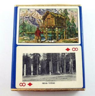 Vintage Double Deck Alaska Scenic Playing Cards C.  1960 - 2 Complete Set