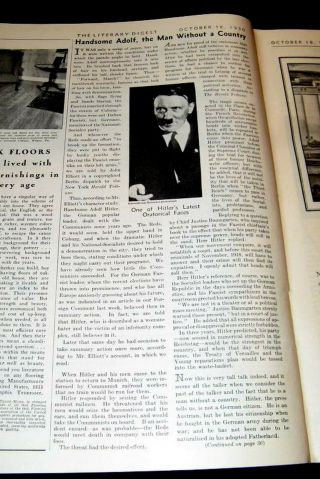 Adolf Hitler 1930 Nazi 2nd Power In Germany Feature Intellectual Shortcomings