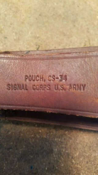 US Army,  WW2,  Signal Corps Leather Pouch Type CS - 34 2
