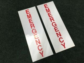 2 Gamewell " Emergency " Alarm Box Sticker Decal Scotchlite Reflective Fire Police