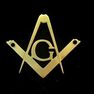 Vintage Masonic Square And Compass Hand Made Brass