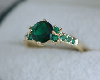 Antique Jewellery Gold Ring With Emerald Vintage Art Deco Jewelry P 8