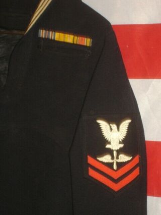 Wwii Us Navy Dress Blue Service Uniform Jumper & Trousers,  Aviation Mach.  Mate