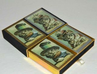 Congress Vintage Cats Playing Cards Two Full Decks One Dressed Up Clothes