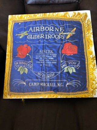 Wwii Airborne Glider Troops Camp Mackall,  N.  C Pillow Case Slip Cover “sister”