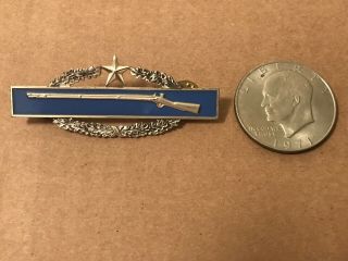 Ww2/korean War Sterling Army Combat Infantry Badge With 1 Star - 2nd Award