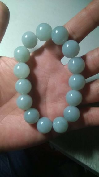 100 Natural Burmese Jadeite Jade Beaded Bracelet Grade A 84822