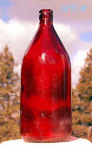 Deep Red Ruby Red Schlitz Quart Beer Bottle - There 