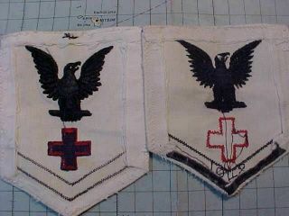 WWII NAVY MEDIC CORPSMAN RATE PATCHES - ONE 1942 DATED 2