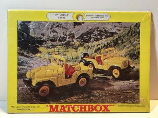 Matchbox Lesney Jigsaw Puzzle Rw72 Jeep Cj Yellow 1969 Fred Bronner Corp.  U.  S.  A.