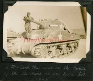 Wwii Photo - 11th Ad - Captured M4 Sherman Tank By Germans - Re - Captured By Us