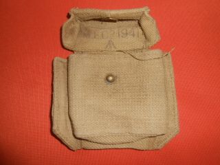 British Army : Wwii 1941 - - Webley Khaki Web Ammo Pouch.  Ww2