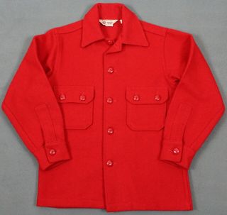 Vintage Official Boy Scouts Of America Bsa Wool Button Jacket Red Size 12