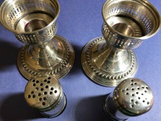 N.  S.  Co.  Weighted Sterling Candle Holders 232 Gr Pierced Gadroon,  More