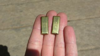 WW2 WWII US Army Military 2nd Lt.  Lieutenant Bars Pair STERLING 2