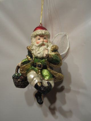 Mark Roberts Santa Elf Fairy With Basket Ornament Box