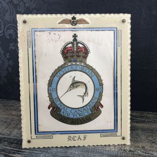 RAF Royal Canadian Air Force Base Squadron 415 Wall Plaque Insignia Logo Vintage 2