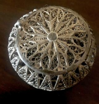 Vintage 925 Sterling Silver Filigree Trinket,  Jewelry,  Pill,  Or Gift Box Hinged