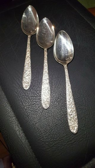 National Silver Co.  Narcissus Silverplate Antique 1935 Serving Spoon Set Of (3)