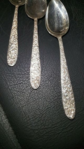 NATIONAL SILVER CO.  NARCISSUS SILVERPLATE ANTIQUE 1935 SERVING SPOON SET OF (3) 2