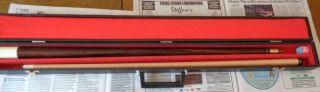 Vintage Jim Rempe Pool Cue 57 " Weight 1.  3 Lbs Two Piece & Hard Case