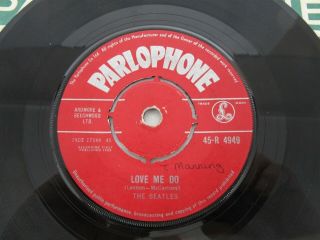 Beatles 62 Love Me Do Red Label 45rpm Misaligned Writing Credit 7xce 17144 - 1n