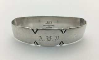 Fine Arts & Crafts Randahl Hand Hammered Sterling Silver Napkin Ring " A.  B.  J.  "