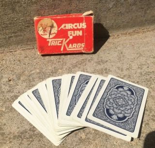 Vintage 1973 Circus Fun Trickards Deck Of Magician Trick Playing Cards