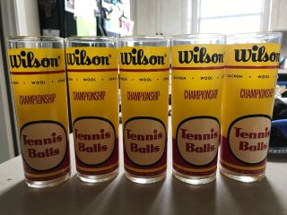 Wilson Championship Tennis Balls Drinking Glasses Vintage
