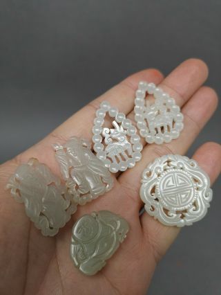 Philip’s Carmel Old Estate Chinese 6x White Jade Carved Stuffs Asian China