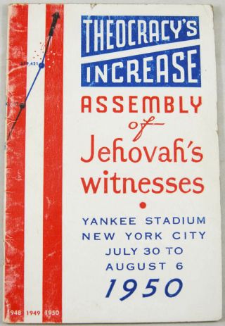 1950 Yankee Stadium Convention Program Theocracy 