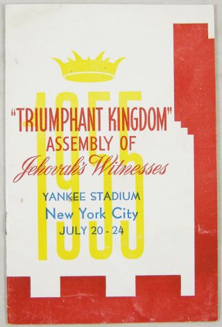 1955 Nyc Convention Program July 20 - 24 Triumphant Kingdom Watchtower Jehovah
