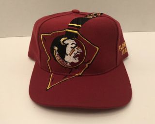 Vintage 90s The Game Big Logo Fsu Florida State Seminoles Snapback Cap Hat