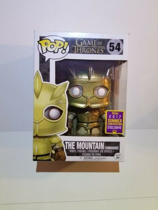 Funko Pop Game Of Thrones 54 The Mountain Armoured 2017 Sdcc,  Gold Armour