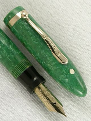 Vintage Huge 1930s Jade Green Sheaffer Lifetime Oversize Balance Fountain Pen