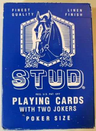 Vintage Stud Playing Cards,  Poker Size,  Light Blue,