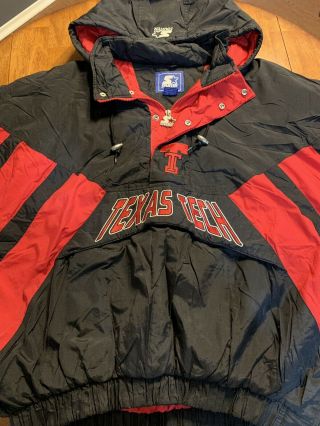 Vintage 90s Xxl Texas Tech Red Raiders Starter Pullover Jacket Hot