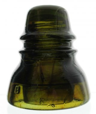 Dark Olive Green W/red Amber Cd 152 B Glass Insulator